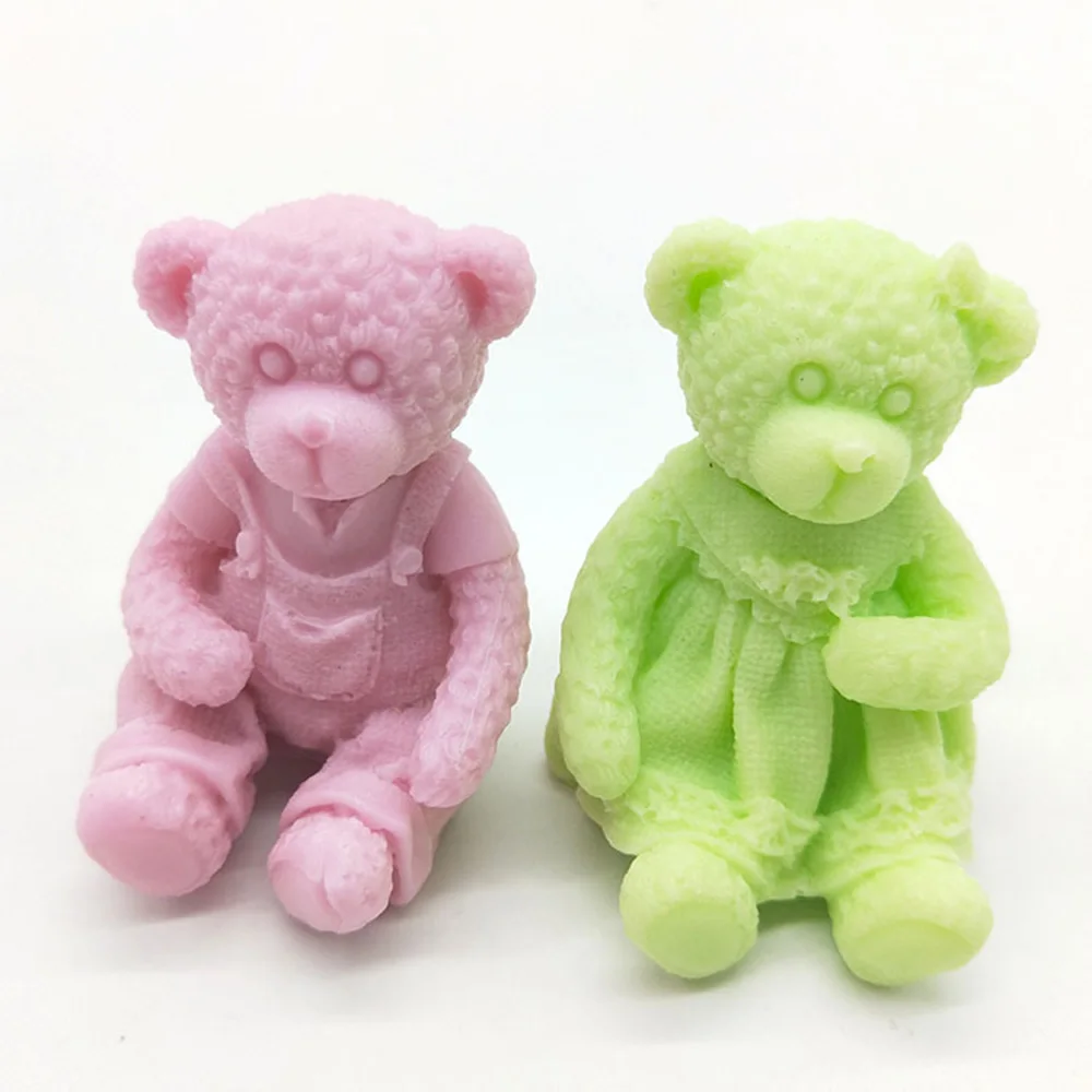 

Couple Bear Aromatherapy Candle Mold Cake Baking Pastry Bakeware Tools Pottery Ceramics Droping Mould Home Decor Handicraft