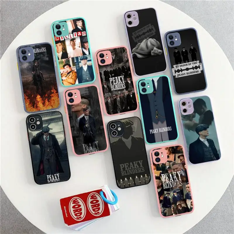 

P-PeakyS-B-Blinders Phone Case for iPhone 14 11 12 13 Mini Pro Max 8 7 Plus X XR XS MAX Translucent Matte Cover