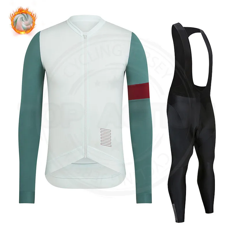 

Winter Fleece Men's Jersey New 2022 Raphaful MTB Ropa Ciclismo Hombre Long Sleeve Warm and Cold Resistant Cycling Bib Set