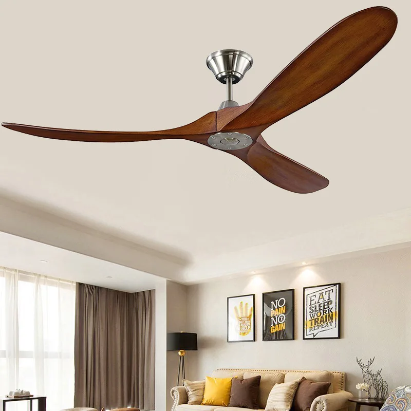 

60 inch Ceiling fan DC industrial vintage wooden ventilator with no light Remete control decorative blower wood retro fans