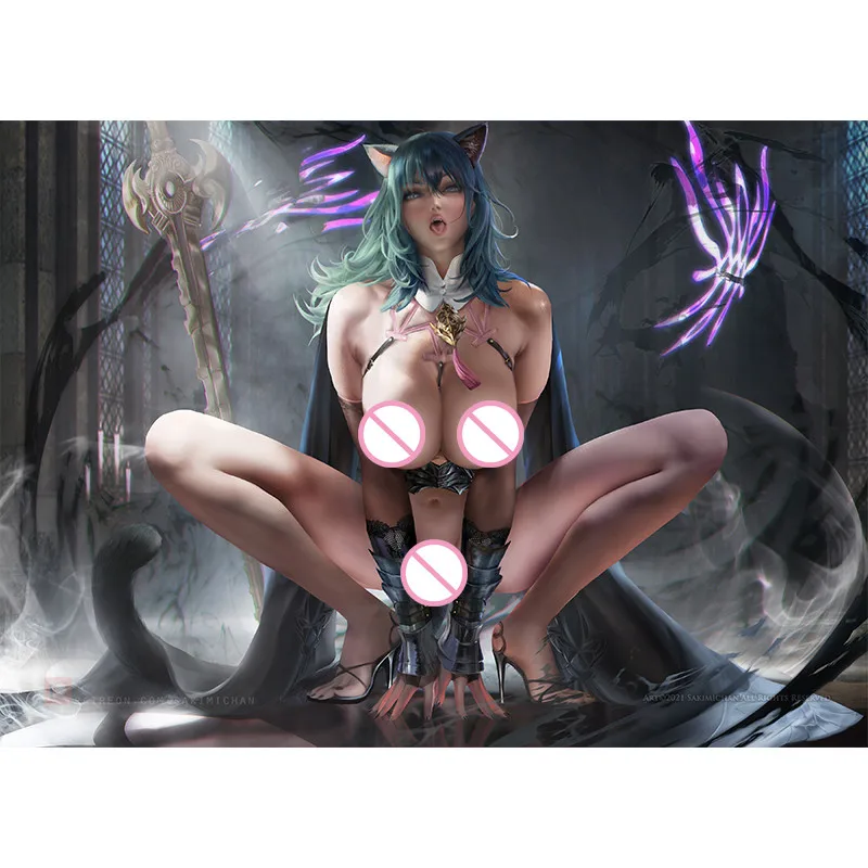 

Print Game lol cat ears Berez Nude Sexy Girl Art Canvas Poster Custom 16x24 24x36 Inch Living Room Bedroom Home Wall Picture