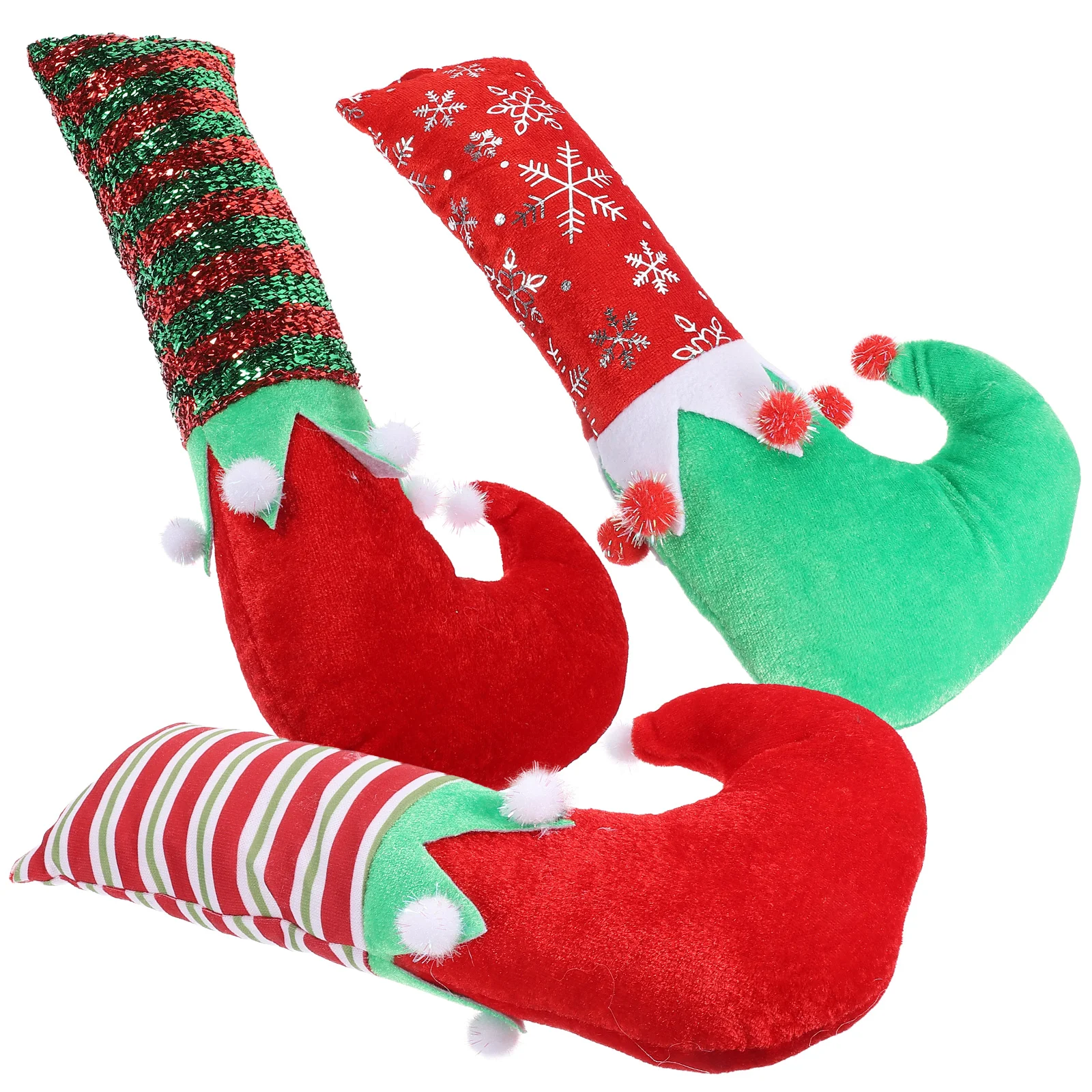 

3Pcs Christmas Tree Elf Legs Decorations Party Decorative Props Xmas Scene Decoration