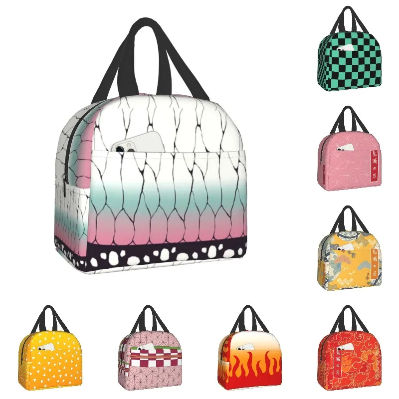 

Demon Slayer Insulated Lunch Bag for Camping Travel Kimetsu No Yaiba Portable Thermal Cooler Lunch Box Women Kids Picnic Bags