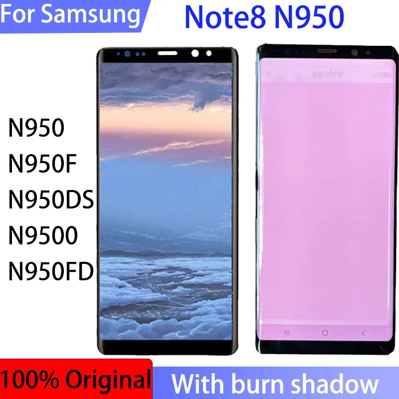 Original note8 N950F LCD For Samsung Galaxy Note 8 Display With Frame Super AMOLED Note 8 SM-N950A N950U LCD Touch Screen Parts