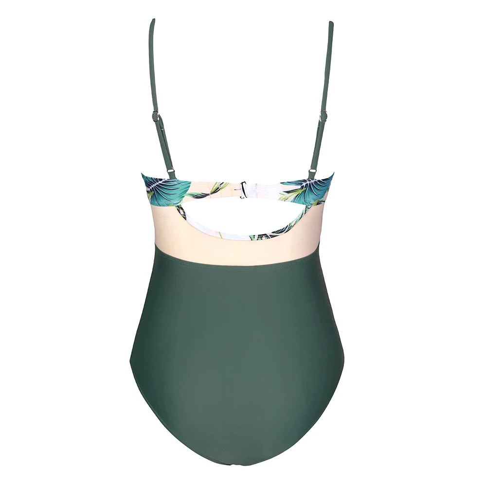 

Beach Adjustable Strap Vacations Fashionable Holidays Outdoor One Piece Bathing Suit Women V Neck Swimsuit Elastic Wrapped Pool