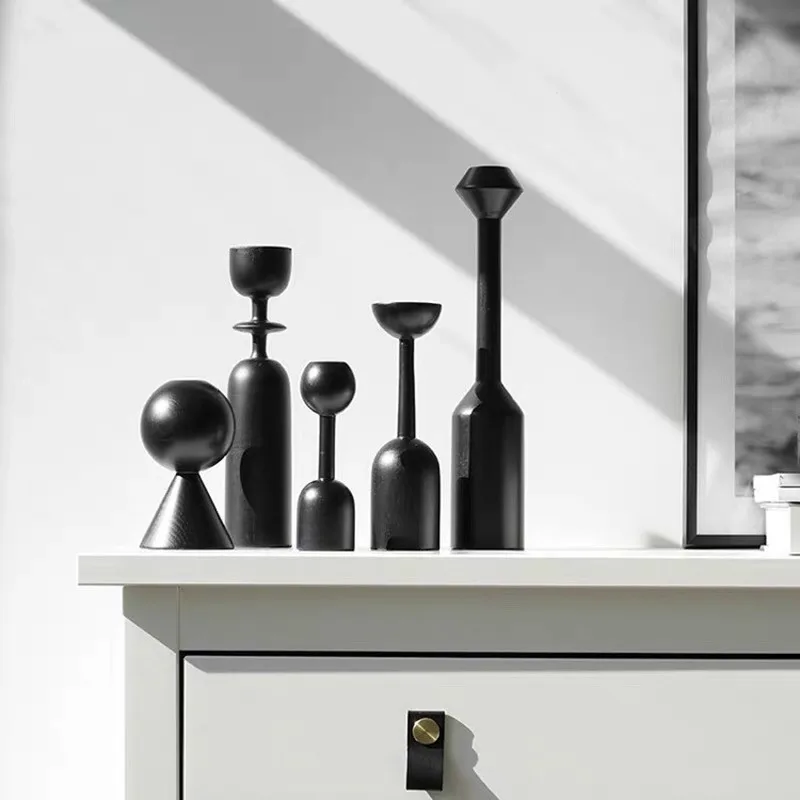 

Retro Wooden Candlestick Holder Nordic Home Decor Candle Holder Wedding Centerpieces For Tables Art Decoration Candle Container