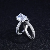 diwenfu solid 925 sterling silver fl cut diamond ring bridal sets for women anillos de silver 925 jewelry diamond bizuteria anel
