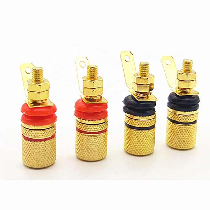 

Red Black 4mm Banana Plug Socket Terminals Gold Plated Power Jack Binding Post Terminal For Audio Speaker Cable Connector