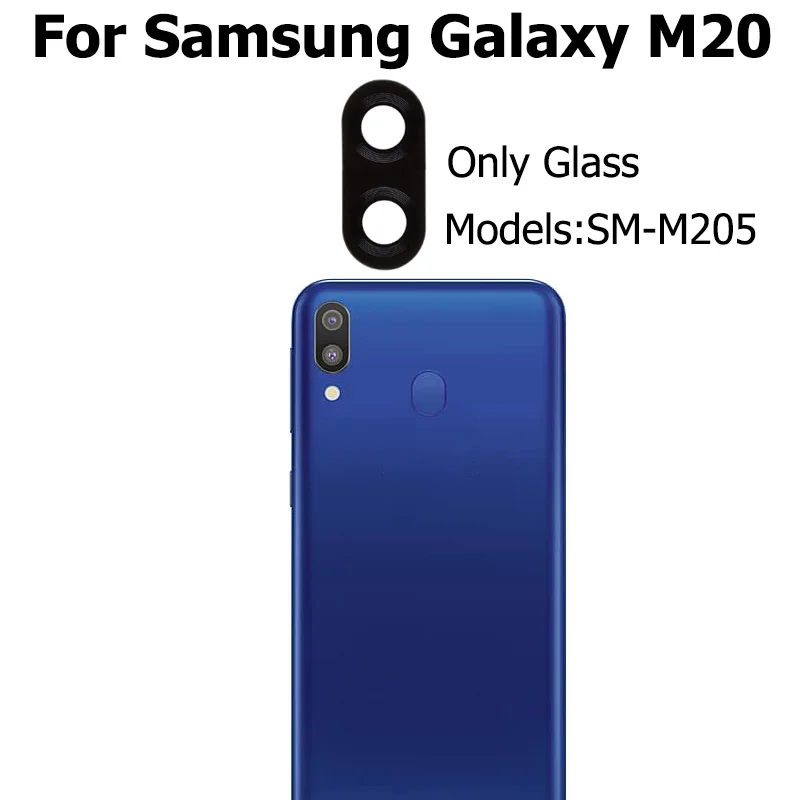 

Оригинальный новый стеклянный объектив для камеры Samsung Galaxy M20 С клеевой наклейкой запчасти для ремонта стекла камеры