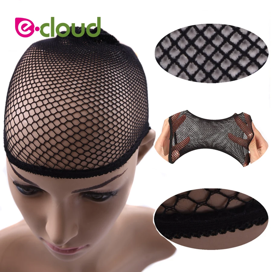 

5-10Pcs Black Hair Net Wig Cap For Weaving Free-Size Breathable Bouncy Nylon Hair Nets For Wig Making