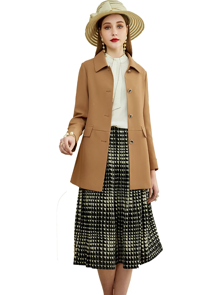 Универсальная верхняя одежда цвета хаки женская маленькая весенне-осенняя