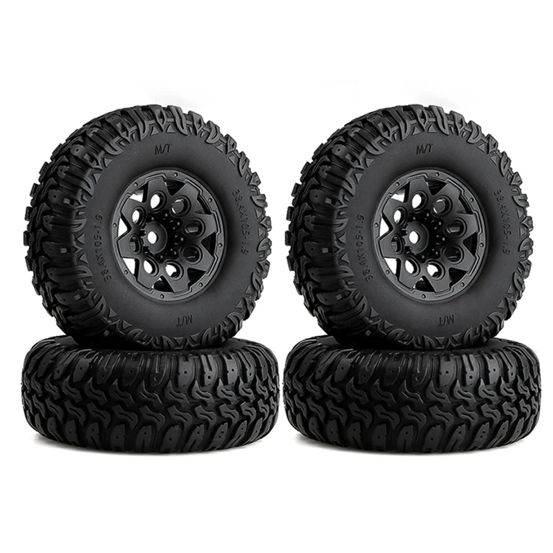 

HOT-4PCS 105Mm 1.9 Beadlock Wheel Rim Tire Set For 1/10 RC Crawler Car Traxxas TRX-4 RC4WD D90 Axial SCX10 II III Redcat MST