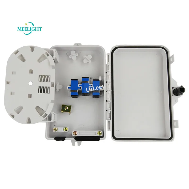 

2pcs Ftth 6 core fiber distribution box wall mounted fiber distribution box room waterproof fusion distribution box