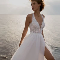 beach wedding dress for bride 2022 boho lace appliques backless a line bridal gown vintage deep v neck organza %d1%81%d0%b2%d0%b0%d0%b4%d0%b5%d0%b1%d0%bd%d0%be%d0%b5 %d0%bf%d0%bb%d0%b0%d1%82%d1%8c%d0%b5