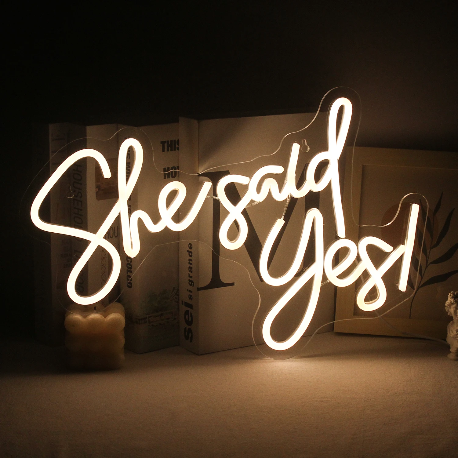 

Неоновая вывеска Ineonlife с надписью «She Said Yes», светодиодный логотип на заказ, светильник вечерние, дома, комнаты, Подсказка, Свадебное предложение, помолвка, Украшение стен