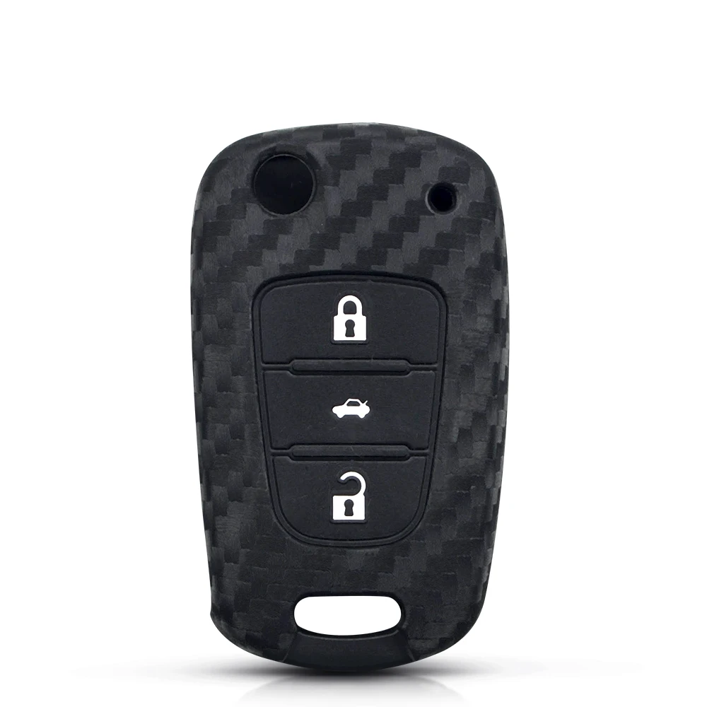 KEYYOU для Hyundai I30 IX35 Kia K2 K5 KIA углеродного волокна силиконовый чехол ключей от машины