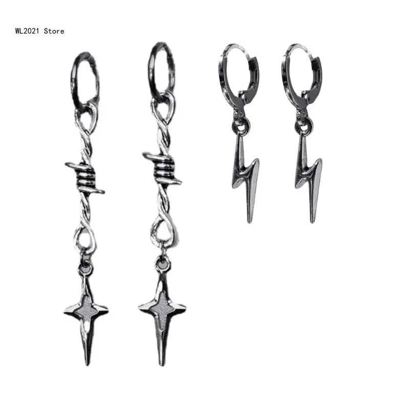 

Fashion Punk Tiny Wire Thorns Iron Drop Earrings Charm Hoop Earings