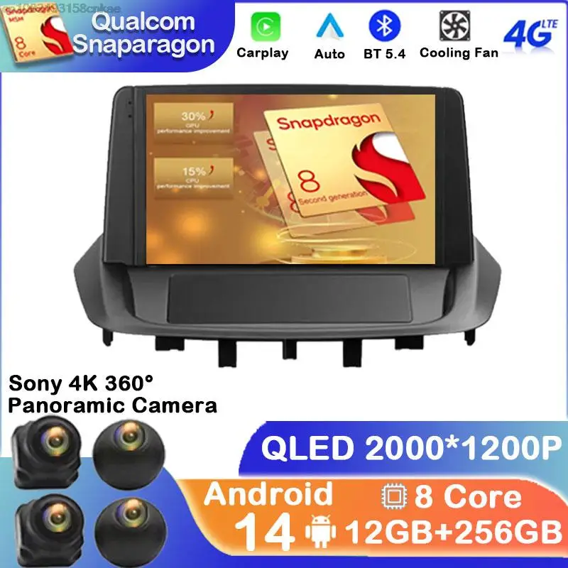 Android 14 для Renault Fluence 1 2009 - 2017 GPS Carplay мультимедийный плеер Навигация стерео Авто DSP BT