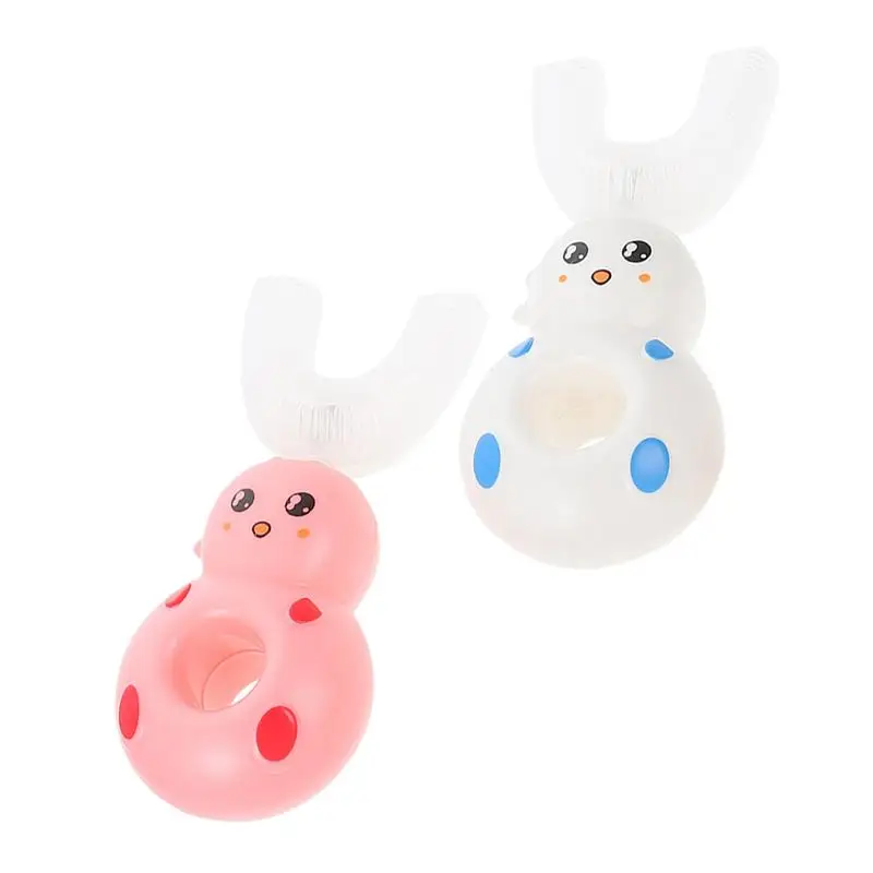 

2pcs 2-12Y Baby Toothbrush Children Teeth Oral Care Cleaning Brush Soft Food Grade Silicone Teethers Baby Toothbrush