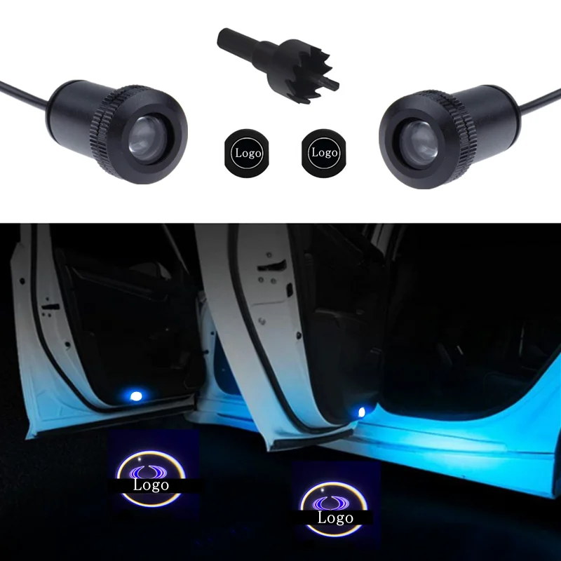 

2 шт. светодиодный светильник для двери автомобиля для Ssangyong Korando Musso Sports Rexton, лампа для проектора с логотипом