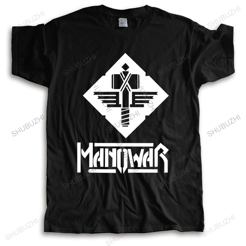 

Men brand t-shirt black new o-neck fahsion tshirt fashion Manowar Rock Band Bigger Size Homme High Quality casual Tee-shirt