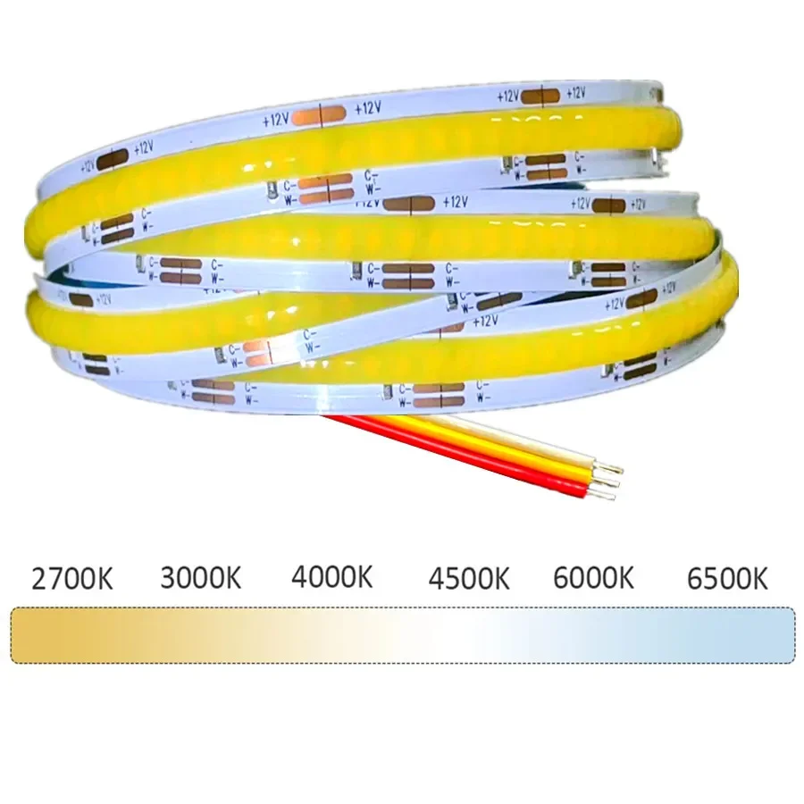 

Светодиодная лента ZQQBYY FCOB CCT 608 светодиодов DC12V/DC24V