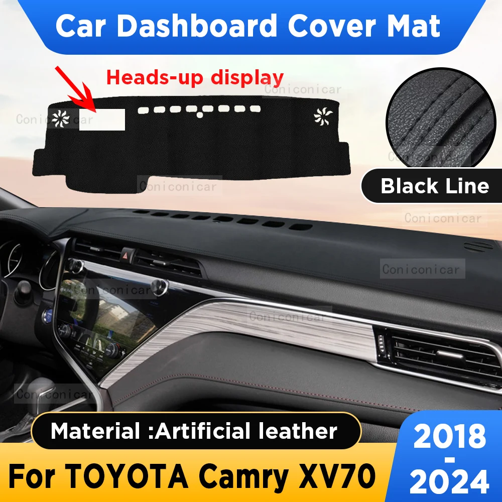 

Солнцезащитный козырек на приборную панель автомобиля, нескользящий коврик из искусственной кожи для стола, коврик для TOYOTA Camry XV70 2018-2024, аксессуары
