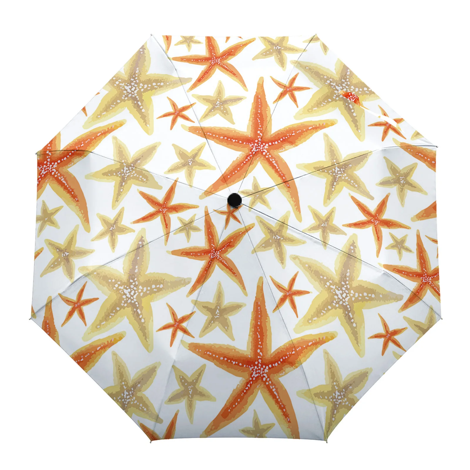 

Summer Ocean Starfish Summer Umbrella for Travel Outdoor Male Female Rain Umbrella Fully-automatic Printed Umbrella