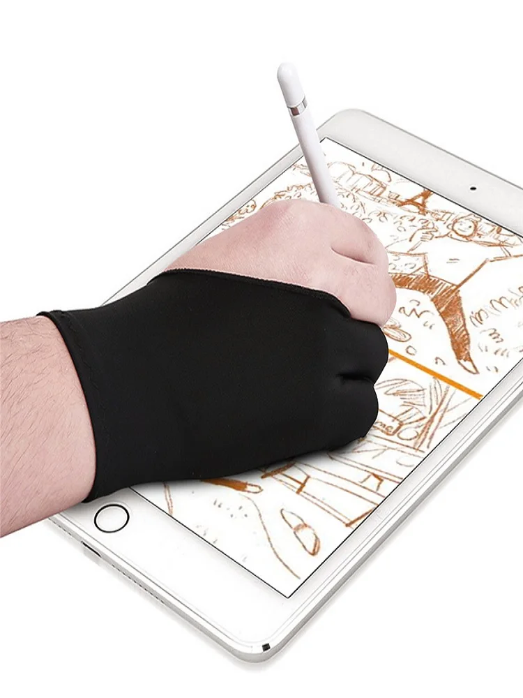 Artist Glove Tablet Screen Touch Gloves Two Finger Stylus Pen Anti-Fouling Sweat Drawing Tablet For Ipad Pen Display Accessories