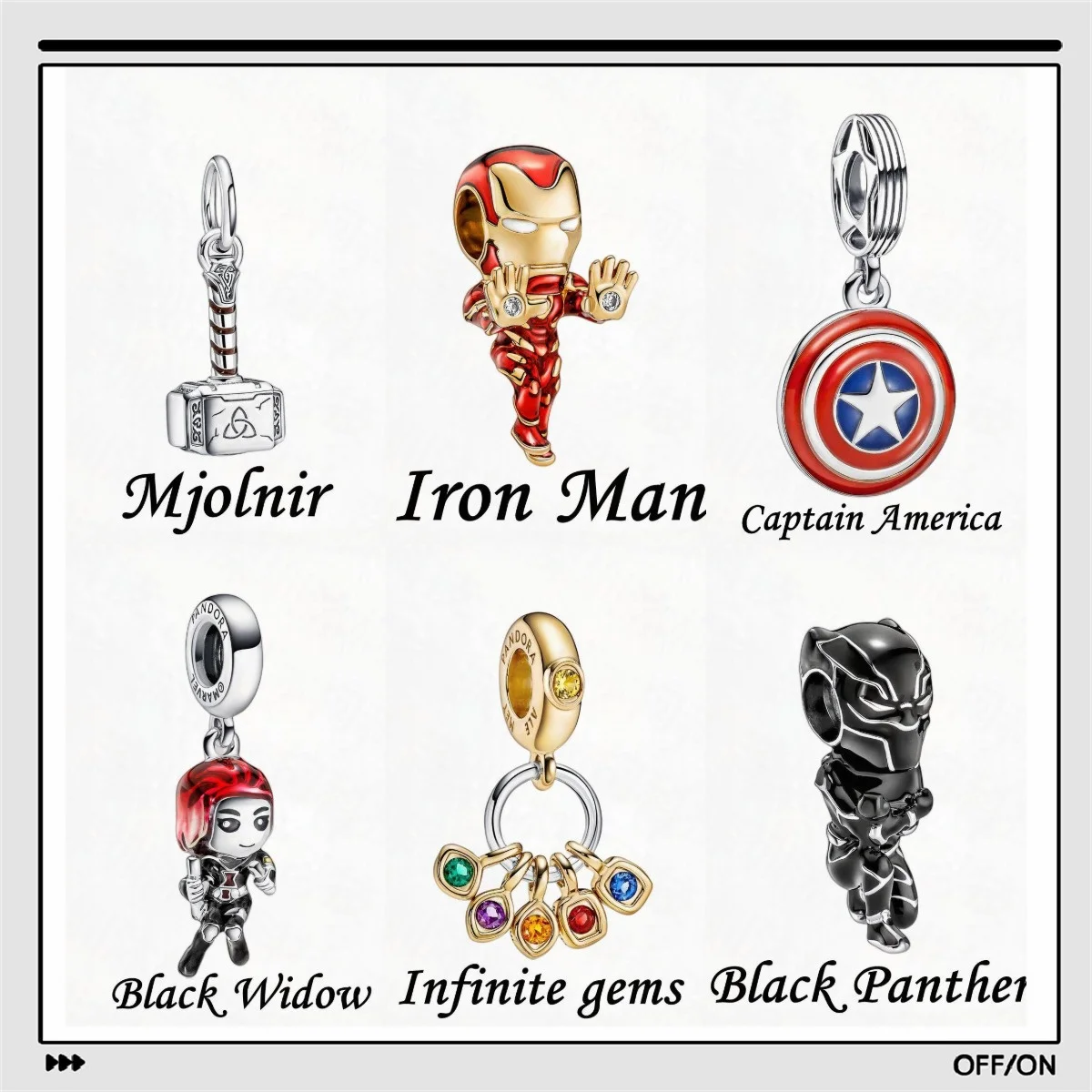 

Disney Marvel Vengadores Series Captain America Fashion Original Bracelet Jewelry Pandora Fit in Bulk Wholesale Beads for MV005