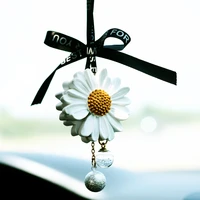 car accessories universal small daisy water sound bell diffuser incense stone rearview mirror ornament birthday party gift girl