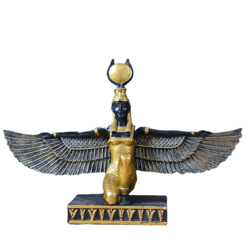 

Aqumotic Egyptian Gods Goddess Ornament Big Horus Large Isis Sculpture Adorn for Home Eye of Egypt Furnishing Articles Decorate