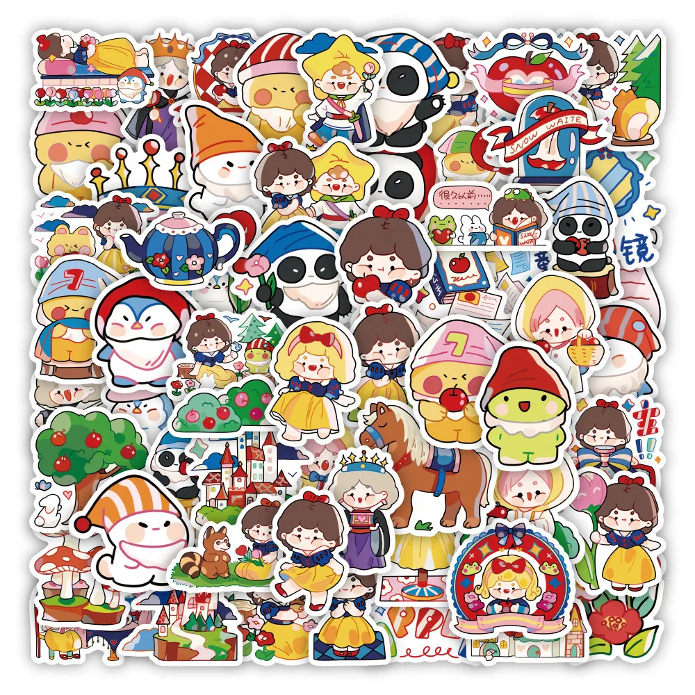 

10/30/60pcs Fairy Tales Cartoon Stickers Cute Decals DIY Notebook Luggage Water Bottle Graffiti PVC Animal Sticker for Kids Toys