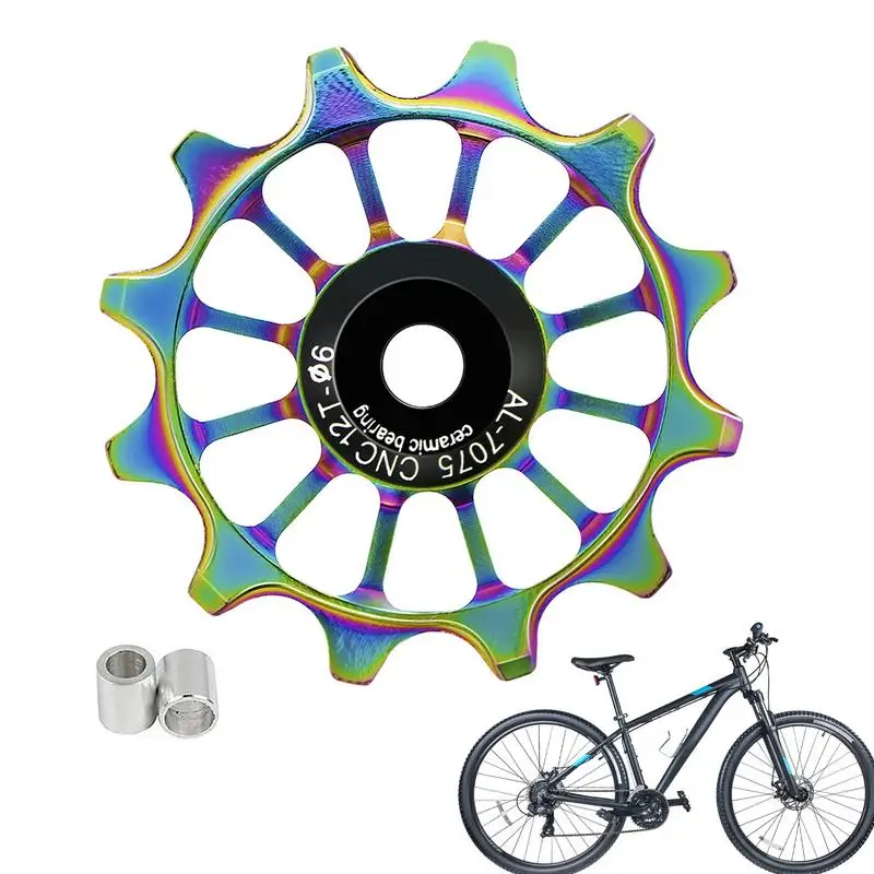 

Керамический роликовый подшипник, алюминиевый Подшипник, роликовый задний переключатель передач для заднего переключателя передач 12T, яркий велосипедный задний переключатель