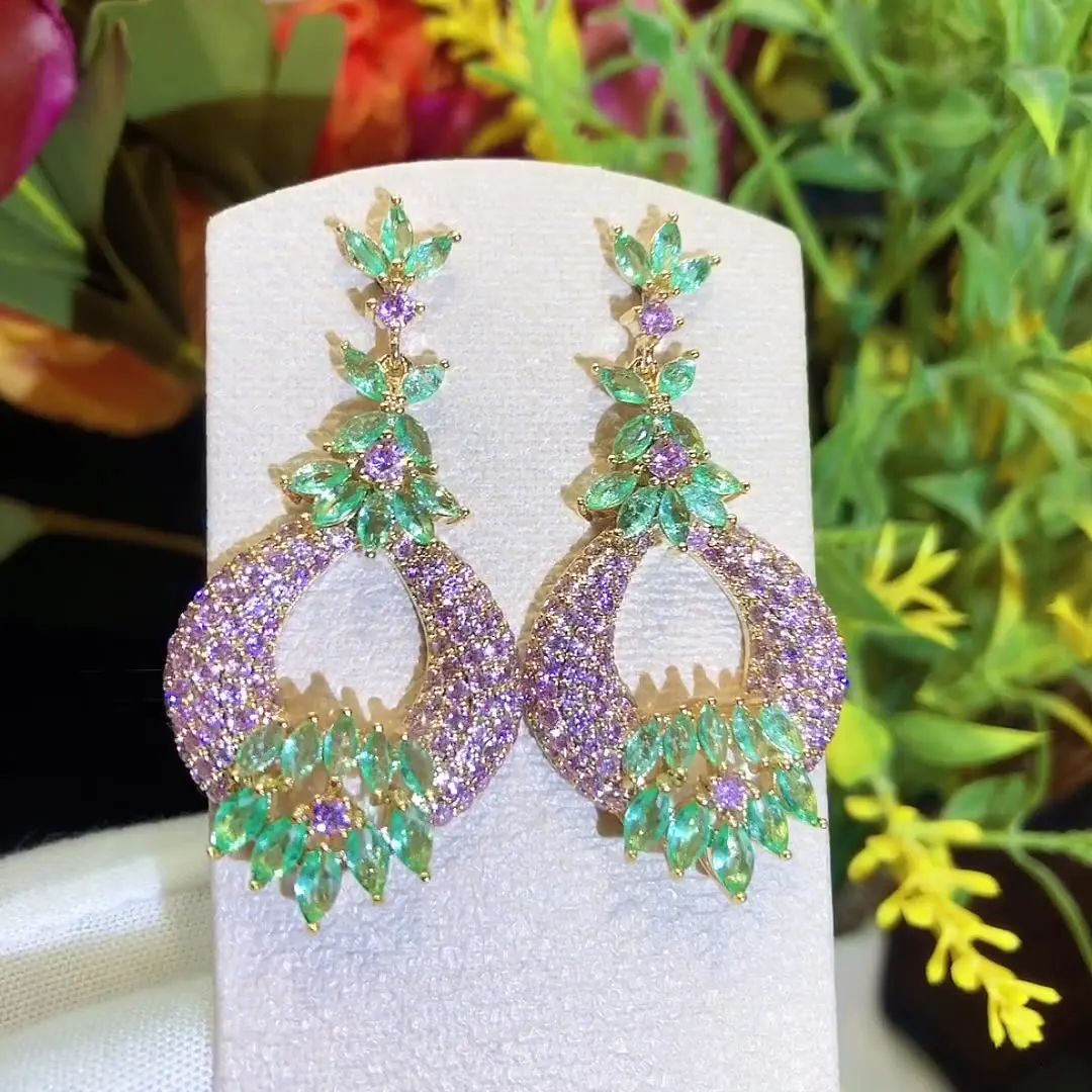 

soramoore Luxury Charm Long Pendant Earrings Women's Wedding Banquet Daily Anniversary Jewelry Accessories High-quality