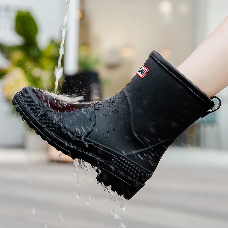 Water Boots Woman Rain Free Shipping Waterproof Ankle Rubber Boots Female Comfort Work Garden Galoshes Rain Shoes Sapato Chuva