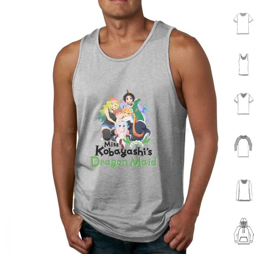 

Miss Kobayashis Dragon Maid Kawaii Character Tank Tops Print Cotton Kobayashi San Chi No Maid Dragon Miss