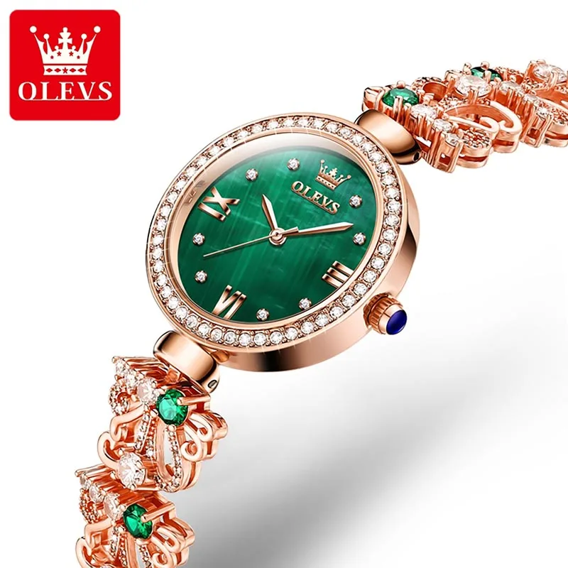 OLEVS Casual Fashion Quartz Womens Watches Trend Ladies Watch Slim Dial Design Diamond 2023 New Women Clock 30M Waterproof 9958