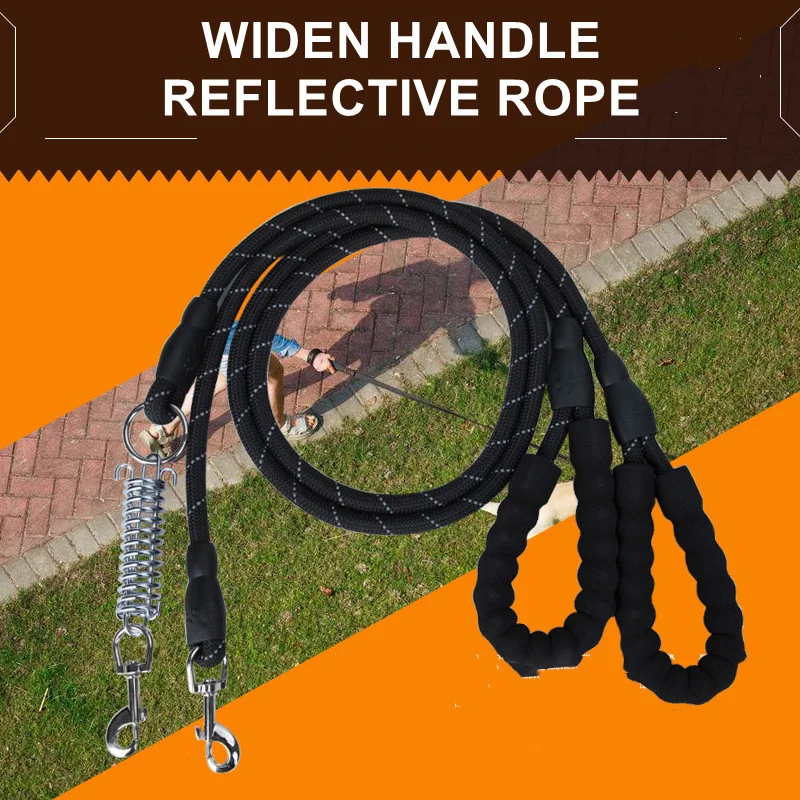 

Dog P Line Round Collar Training Leash Reflective Explosion-Proof Rope Widen Handle Hook Spring Clip Buckle Harness Pet Shitzu