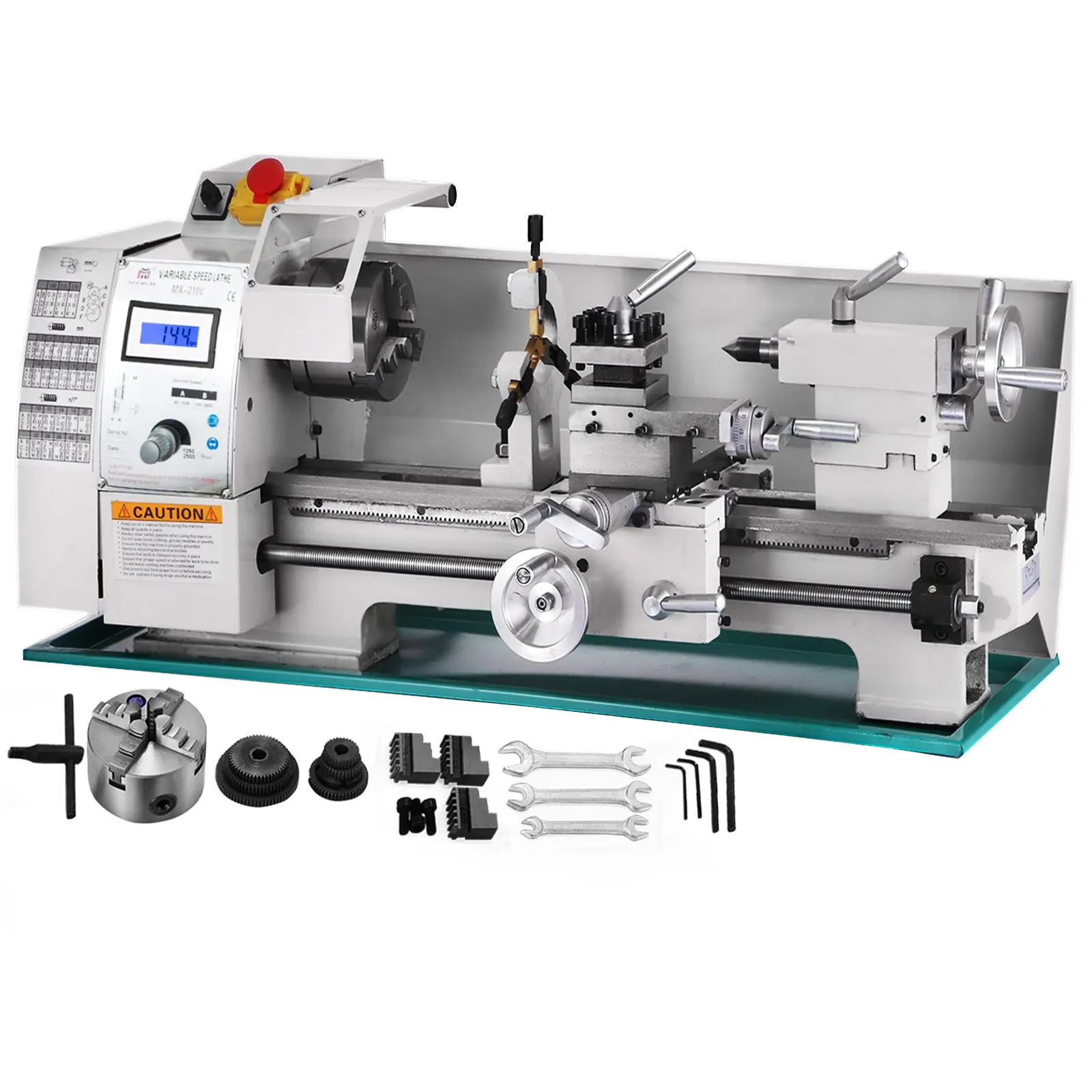 

VEVOR 750W Metal Lathe 8x16 Inch 2500RPM Mini Bench Lathe Variable Spindle Speed Lathe Machine for Precision Parts Processing