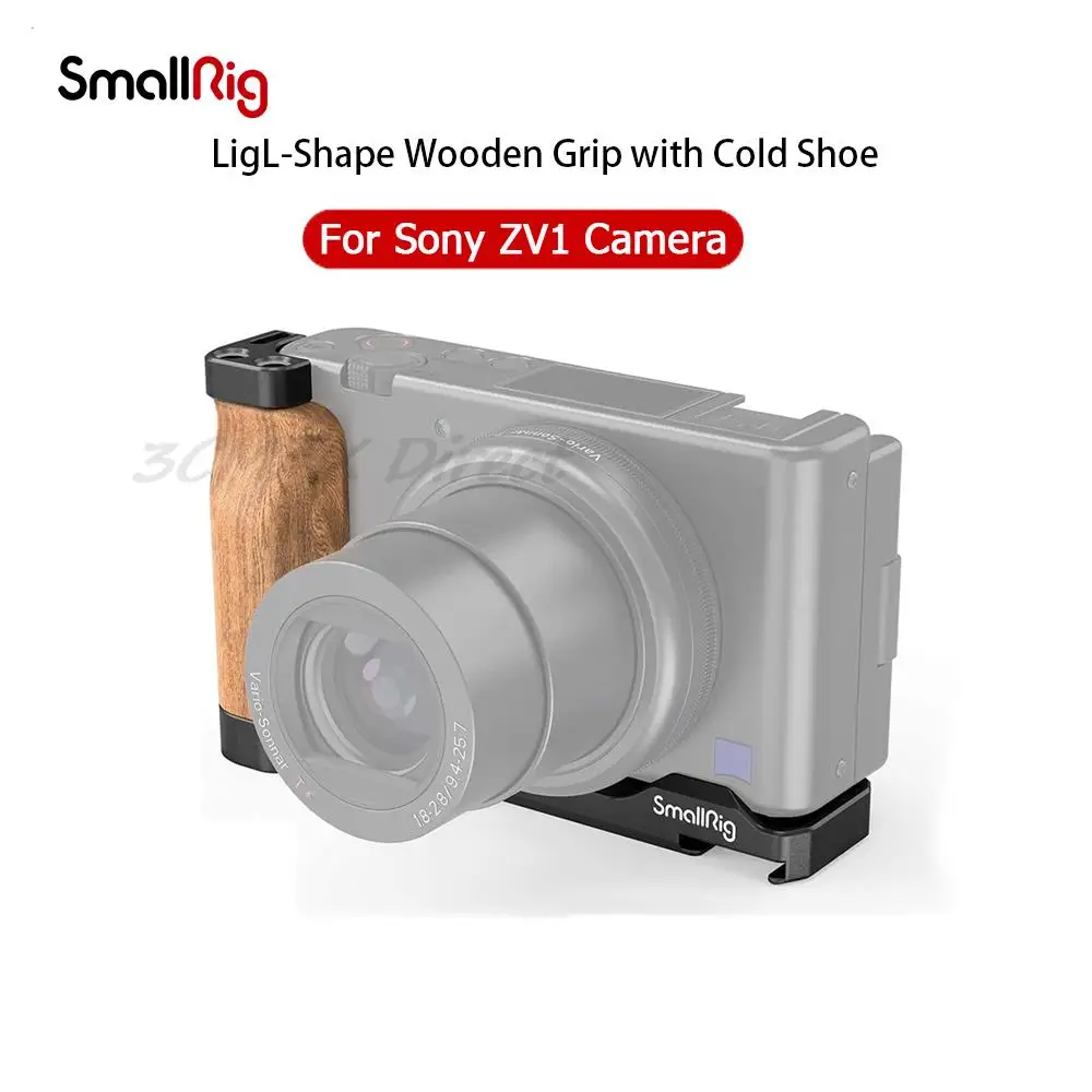 

Клетка для камеры SmallRig ZV1, L-образная деревянная рукоятка с холодным башмаком для камеры Sony ZV1, аксессуары для видеозаписи 2936