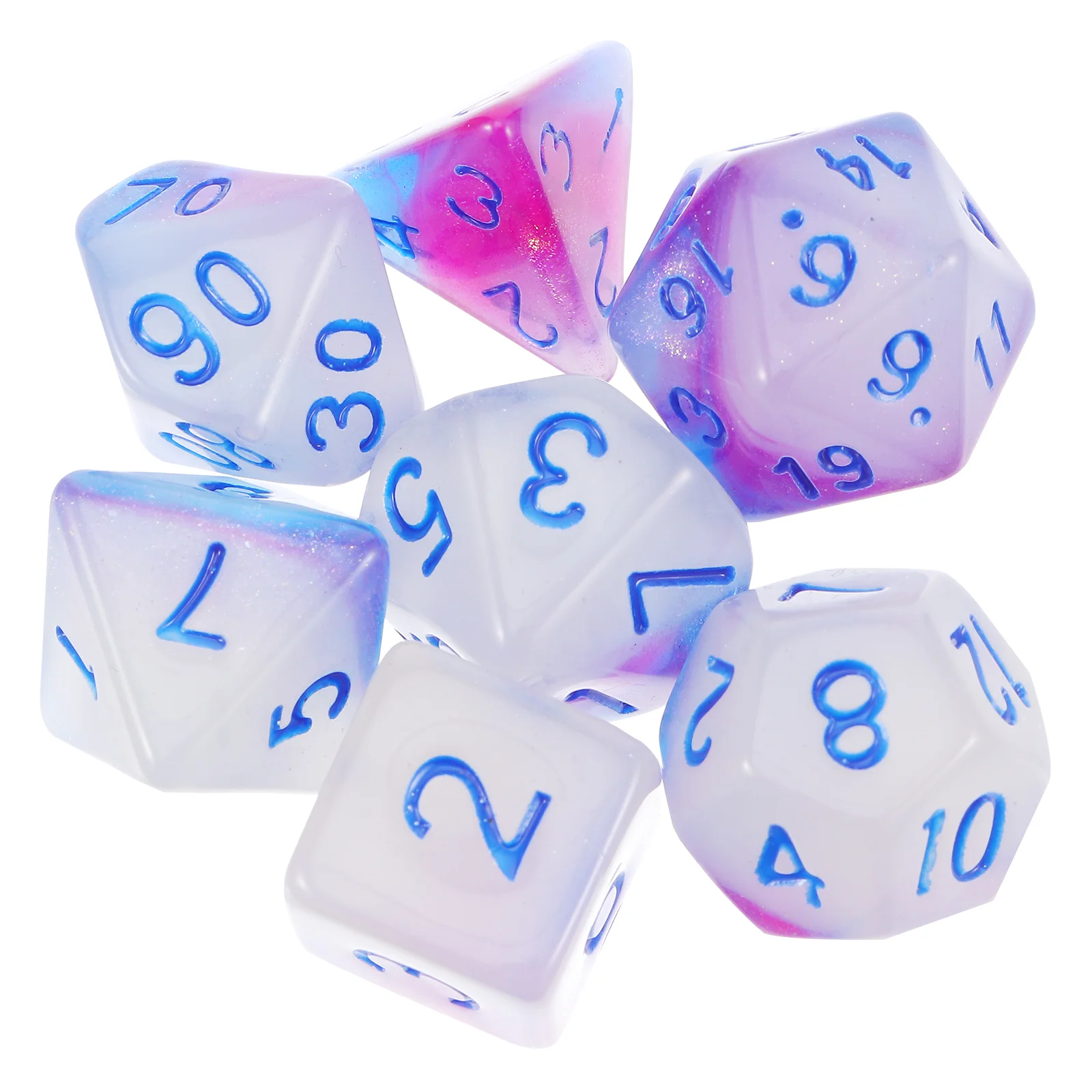 

7pcs Luminous Interesting Practical RPG Role Playing Game Dice for Playing Party
