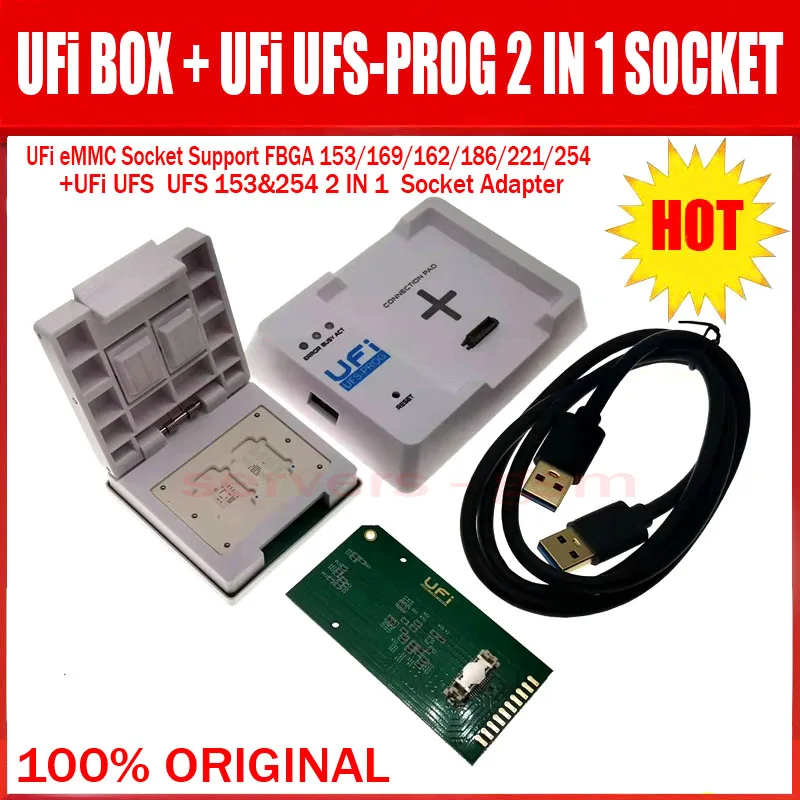 2023 новая оригинальная коробка UFI/UFi UFS-Prog / UFS 2 в 1 розетка (UFS BGA 153/254) UFi с поддержкой