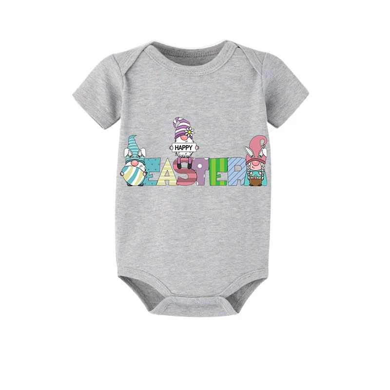 Easter Family Matching Pajamas Exclusive Design Happy Easter Gnomies Gray Pajamas Set
