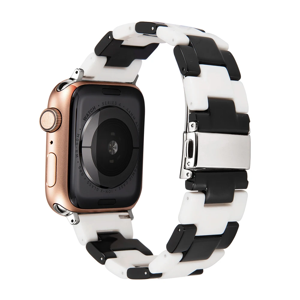 

Two-color Resin Strap for Apple Watch Band Series 7 6 SE 5 4 New Design Bracelet for Iwatch 41mm 45mm 40mm 44mm Wrist Belt