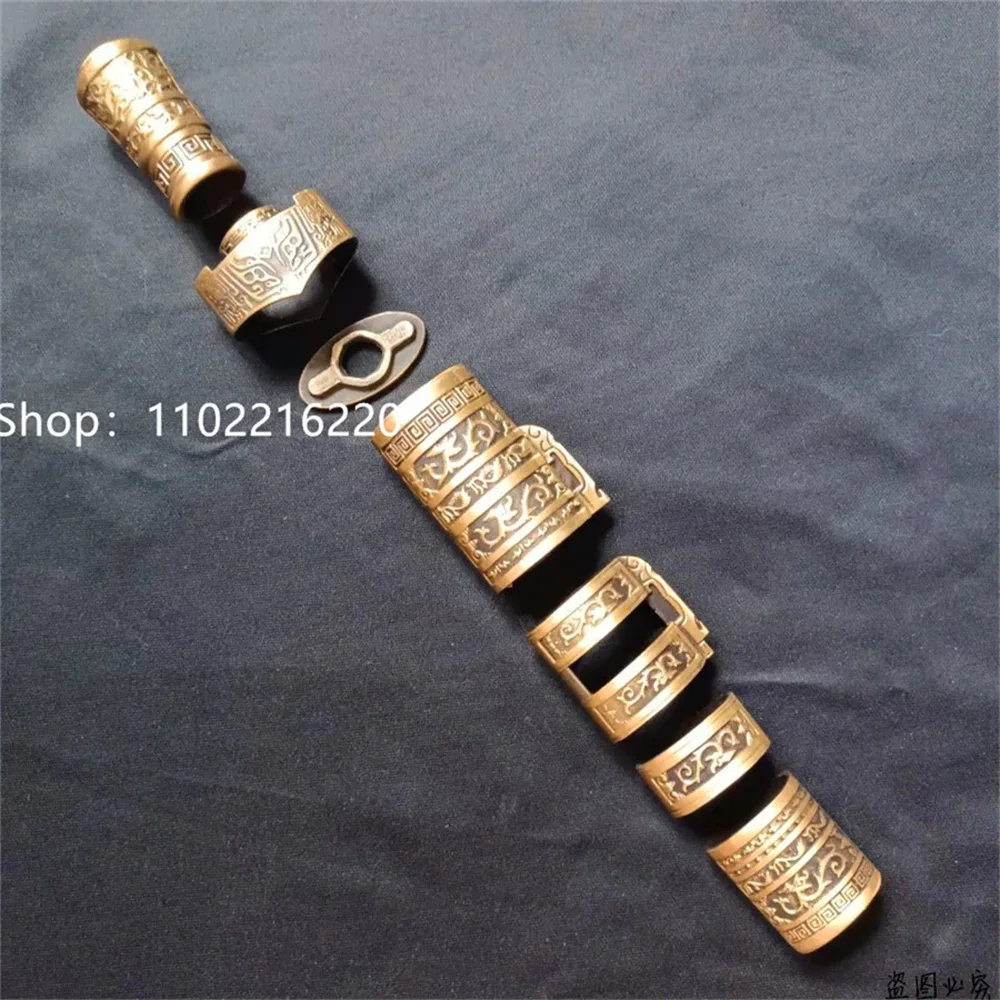 Очень изысканный набор из твердой латуни медные фитинги детали меча Цзянь резной