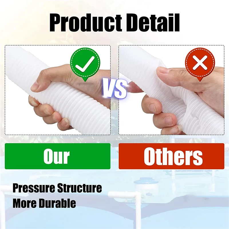 Шланг для замены насоса бассейна 2 шт. диаметр 1 5 дюйма длина 59 дюймов шланг