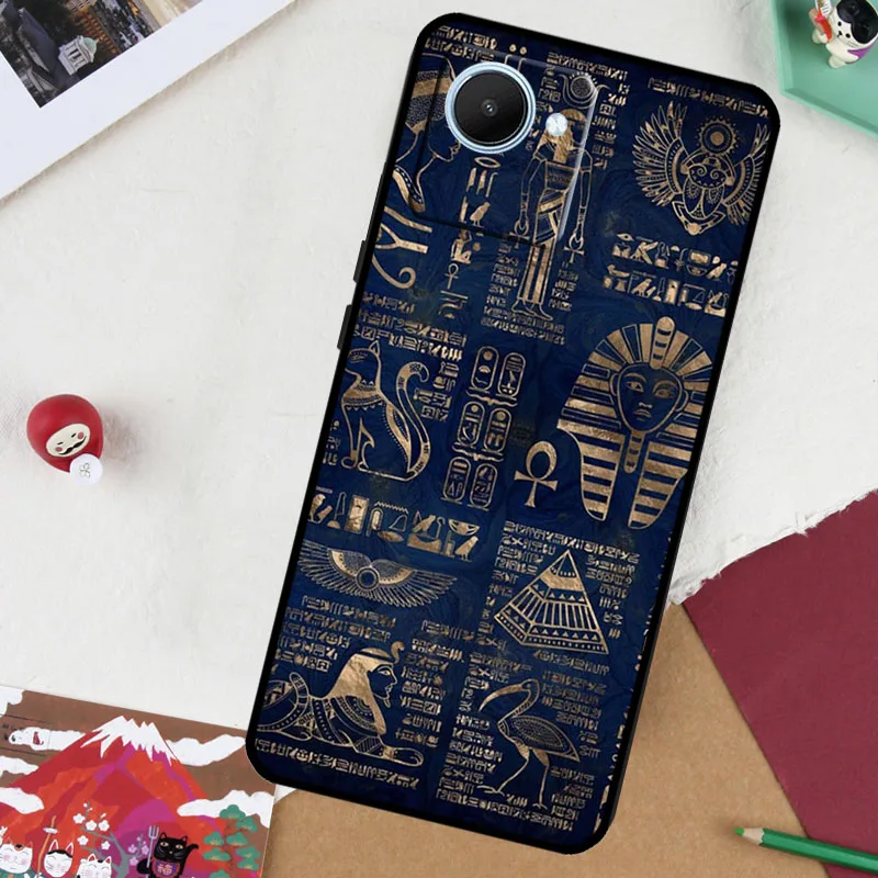 Древний египетский иероглиф для Realme 14 Pro Plus 13 10 11 12 GT 6 5 6T GT7 C61 C55 C53 C51 C21Y C25S C67 C75 Чехол