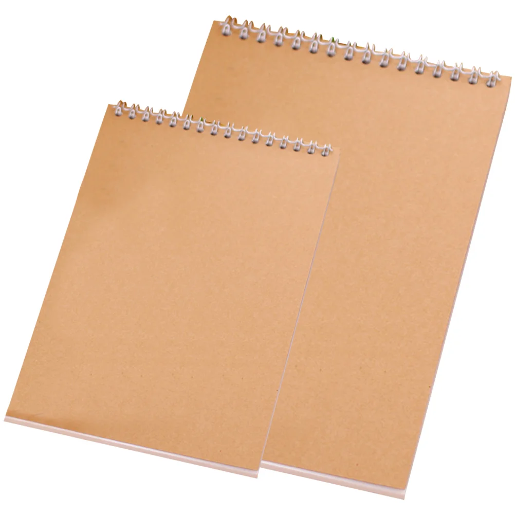 

2 Pcs Sketchbook Thick Paper Pads Drawing Adults Kraft Hardcover Student Marker DIY Painting
