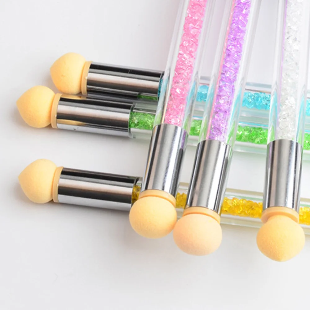 

1 Pc Double-ended Gradient Shading Pen Dotting Brush Sponge Head Rhinestone Handle Nail Art Brush Nail Art Painting Tool